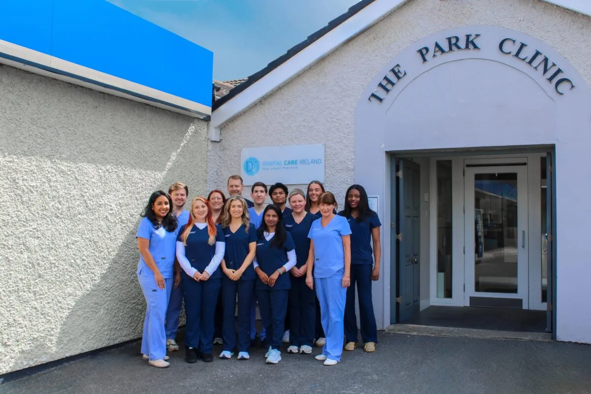A team photo of the Dental Care Ireland Cabinteely team.