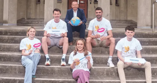 Picture of CEO Colm Davitt and Trinity students for the DOVE program